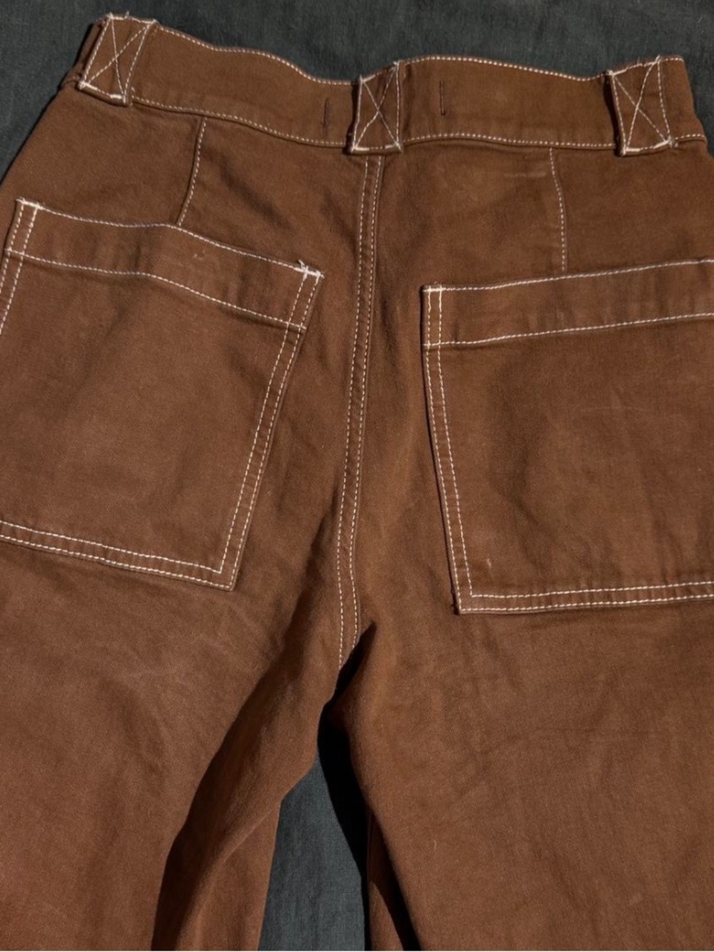 Madewell Emmet Wide Leg Garment High-Rise Straight-Leg Jeans in Chestnut Brown - Picture 7 of 12